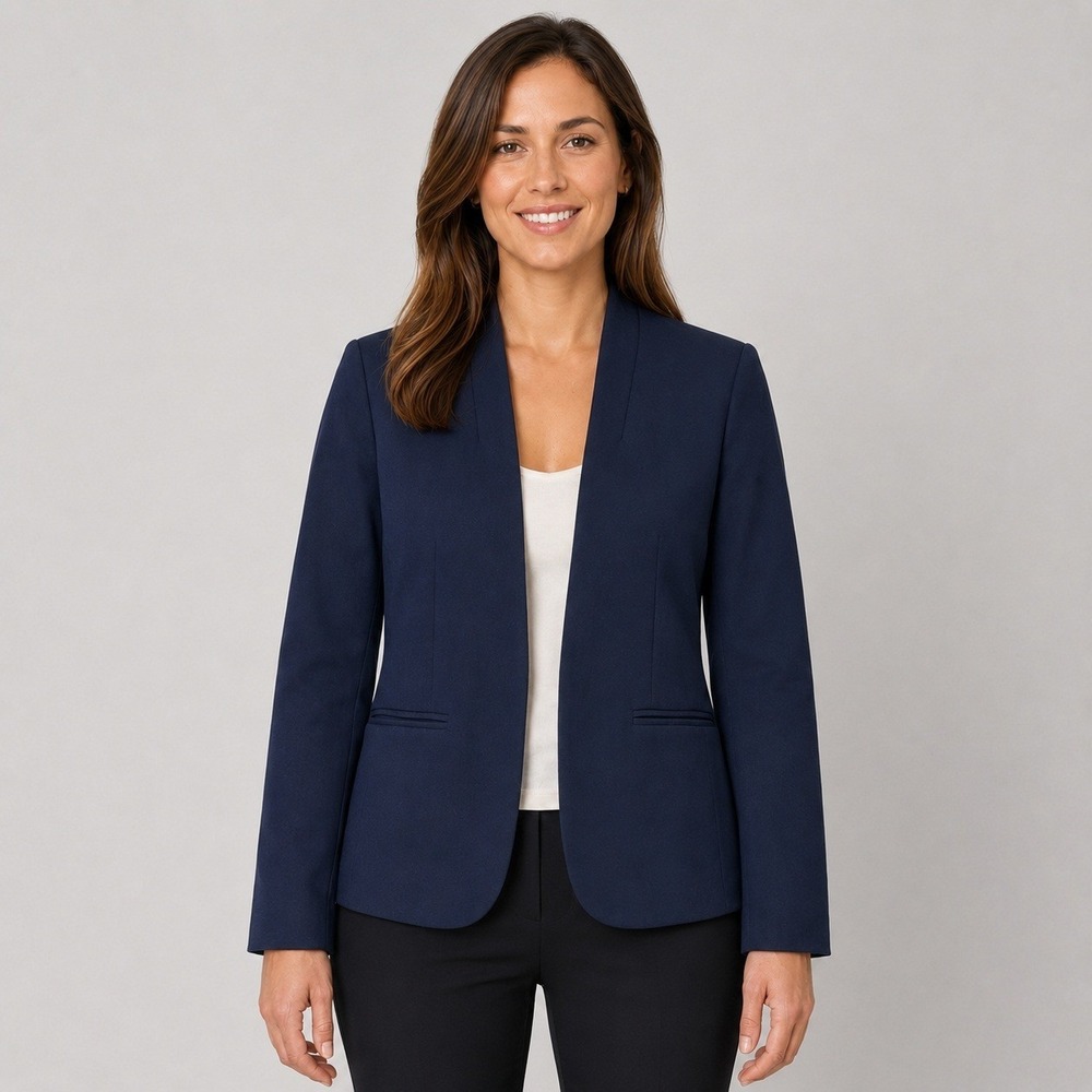 UNTUCKit Marina Women's Size 6 Navy Open Front Stretch‎ Blazer 67123